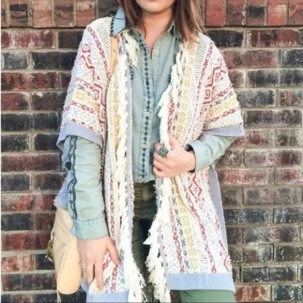 CAbi Multicolor Knit Poncho